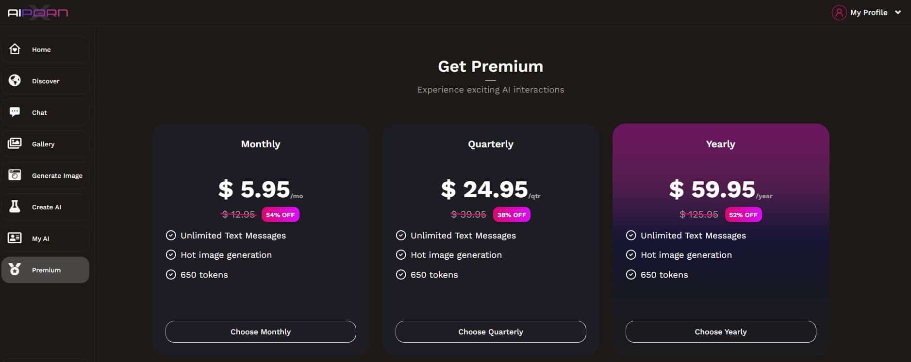 AI PornX pricing