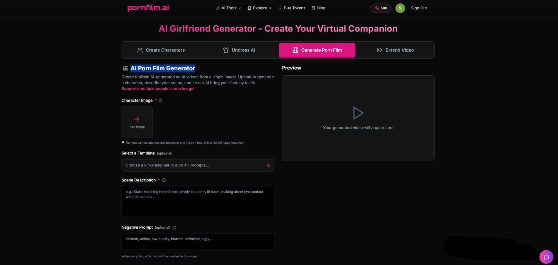 AI porn film generate