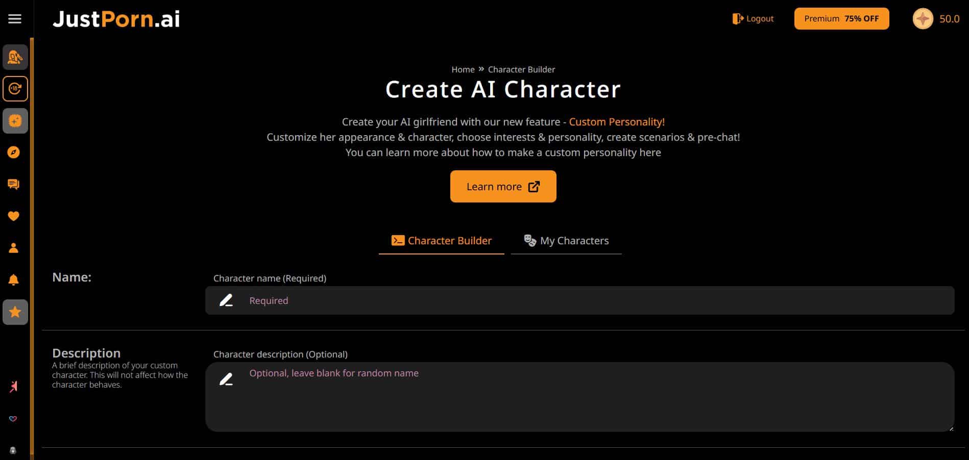 Create AI character