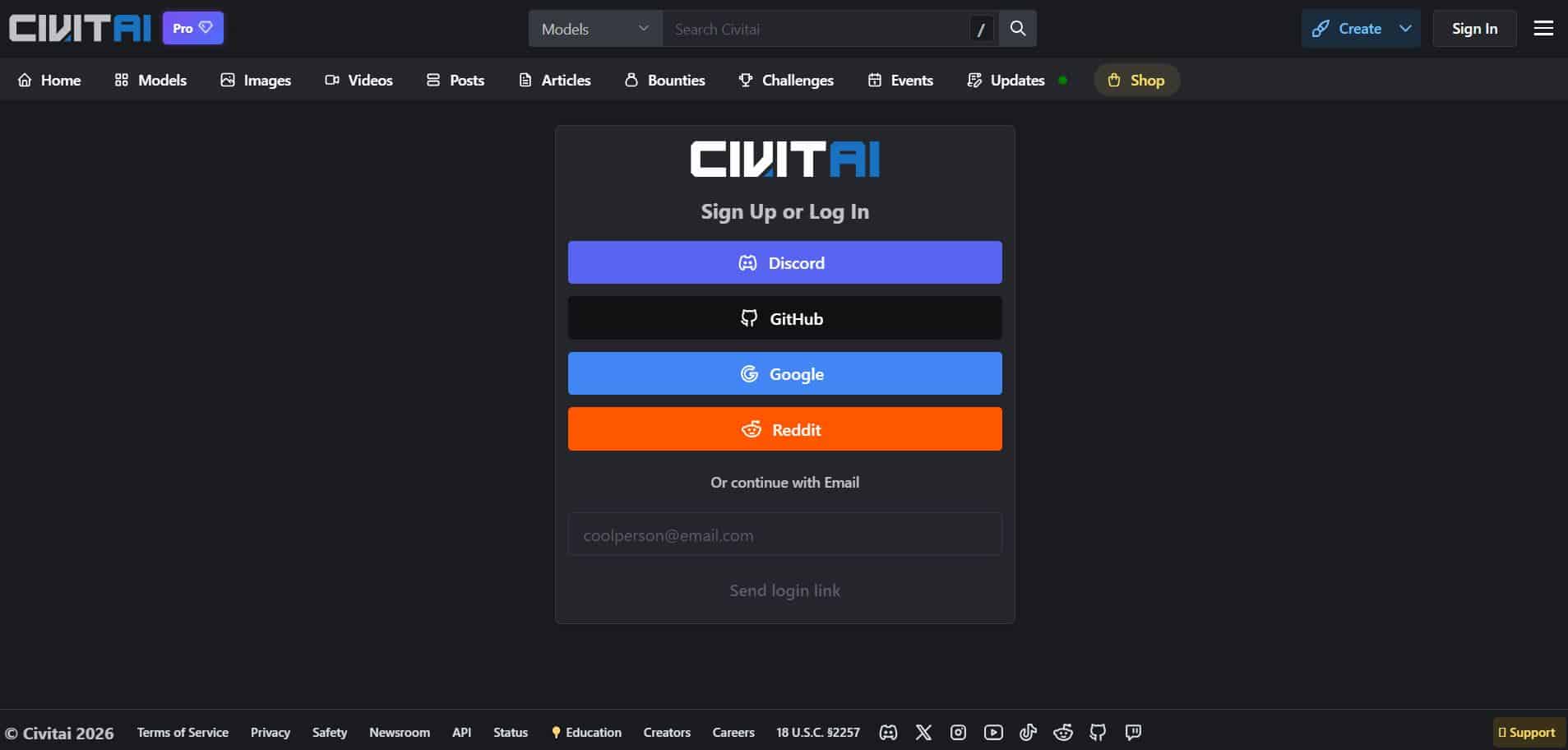 Create Civit AI account