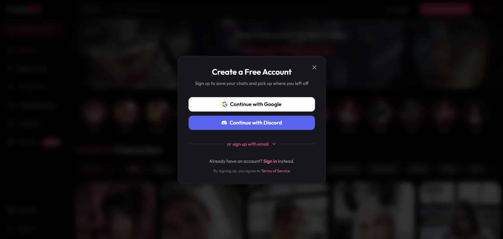 Create FuckD AI account