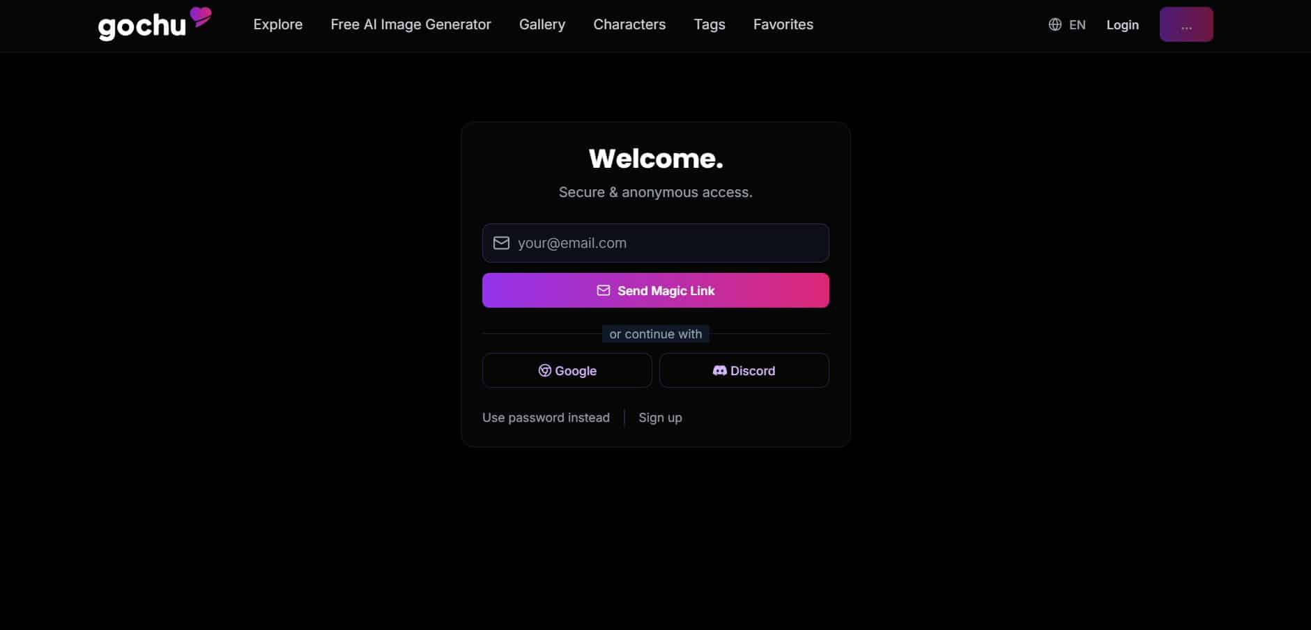 Create Gochu App account