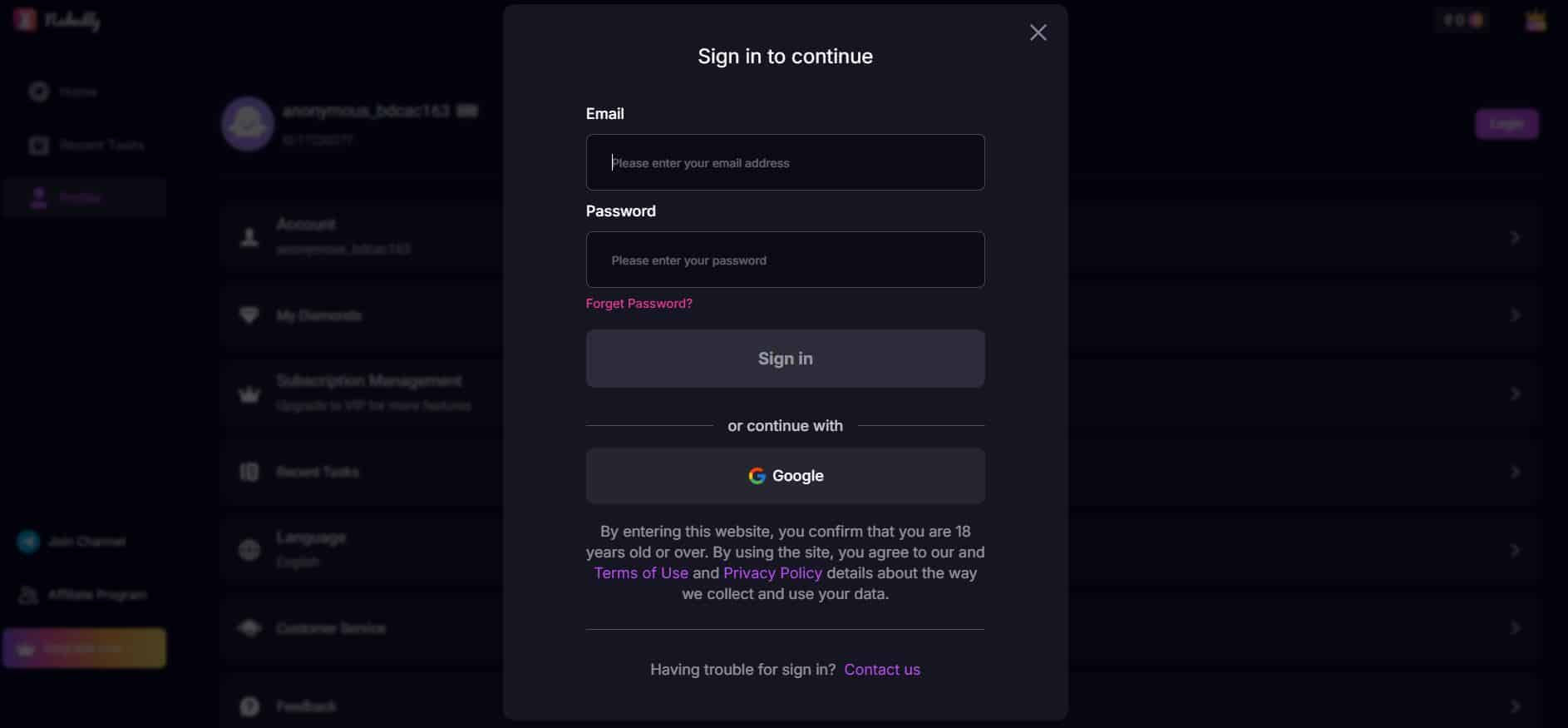 Create Nakedly AI account
