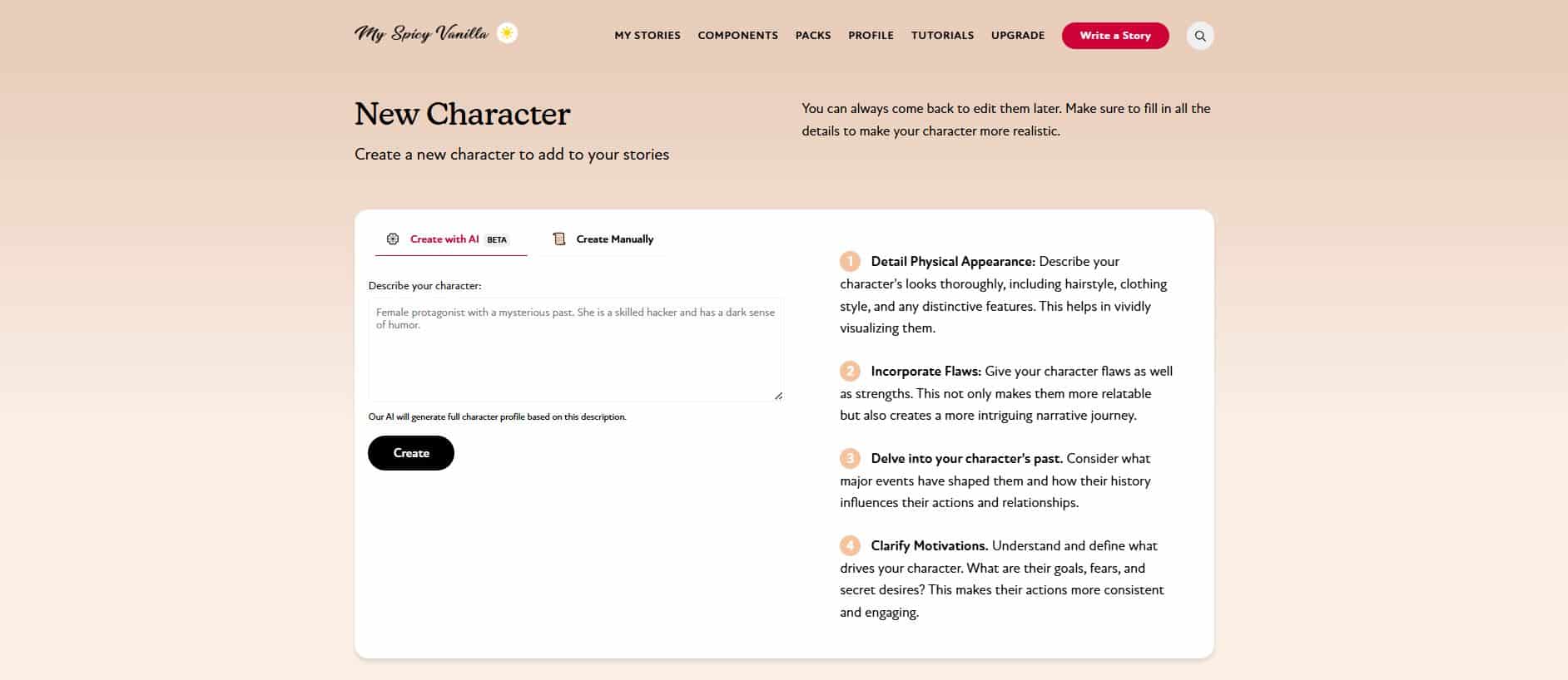 Create a new character