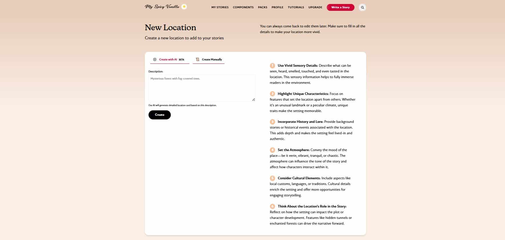 Create a new location