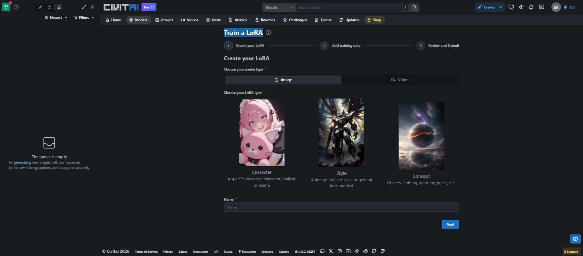 Create your LoRA