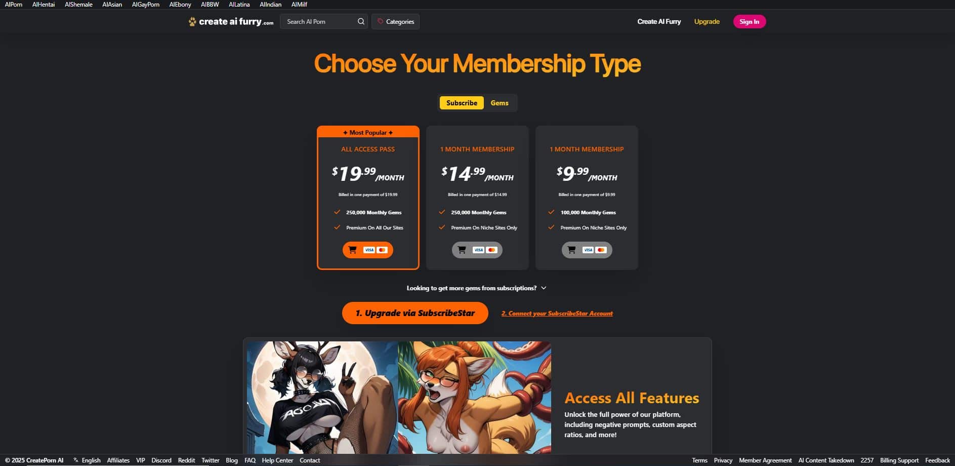CreateAIFurry pricing