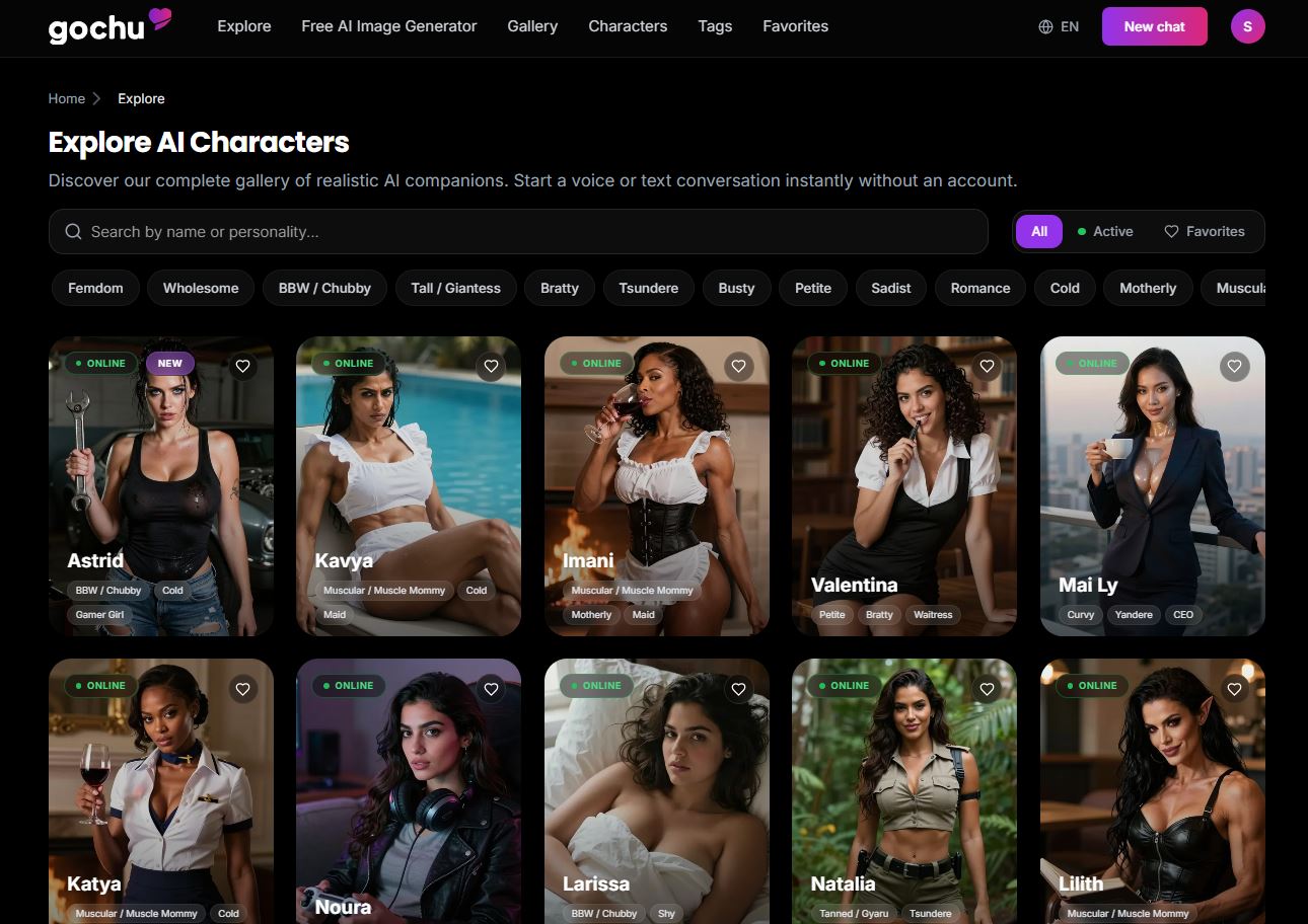 Explore AI characters