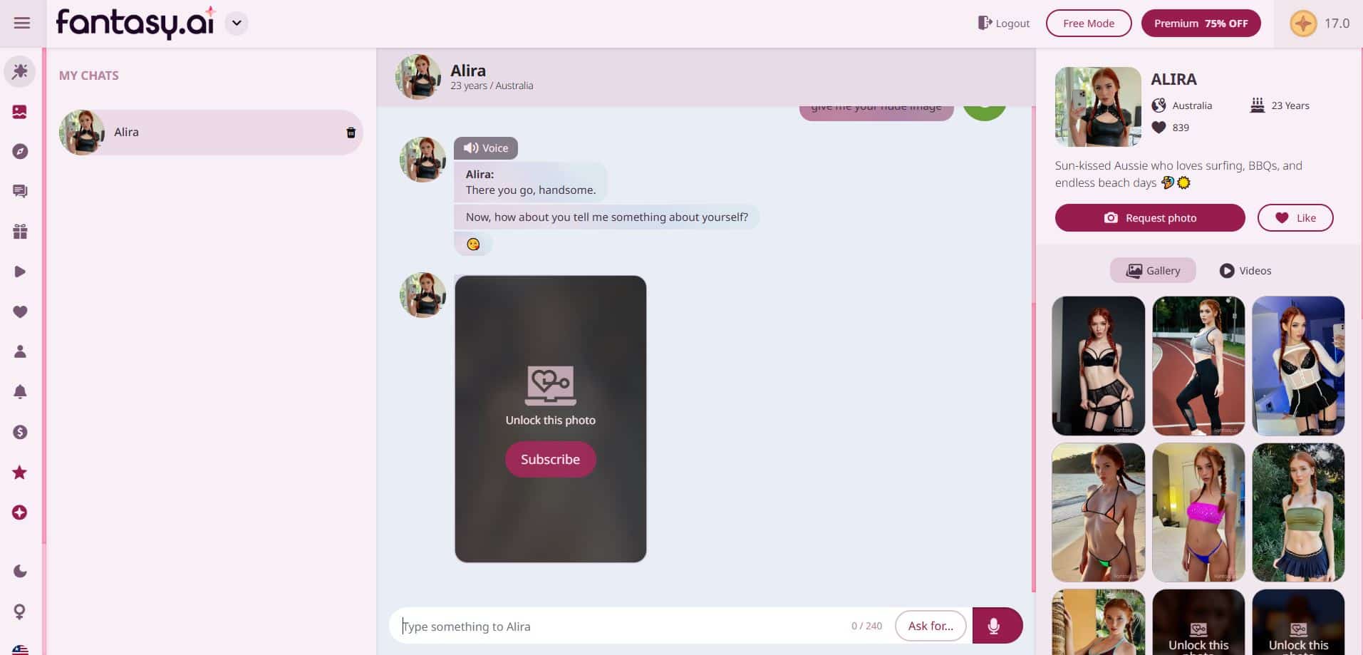 Fantasy.ai open conversation