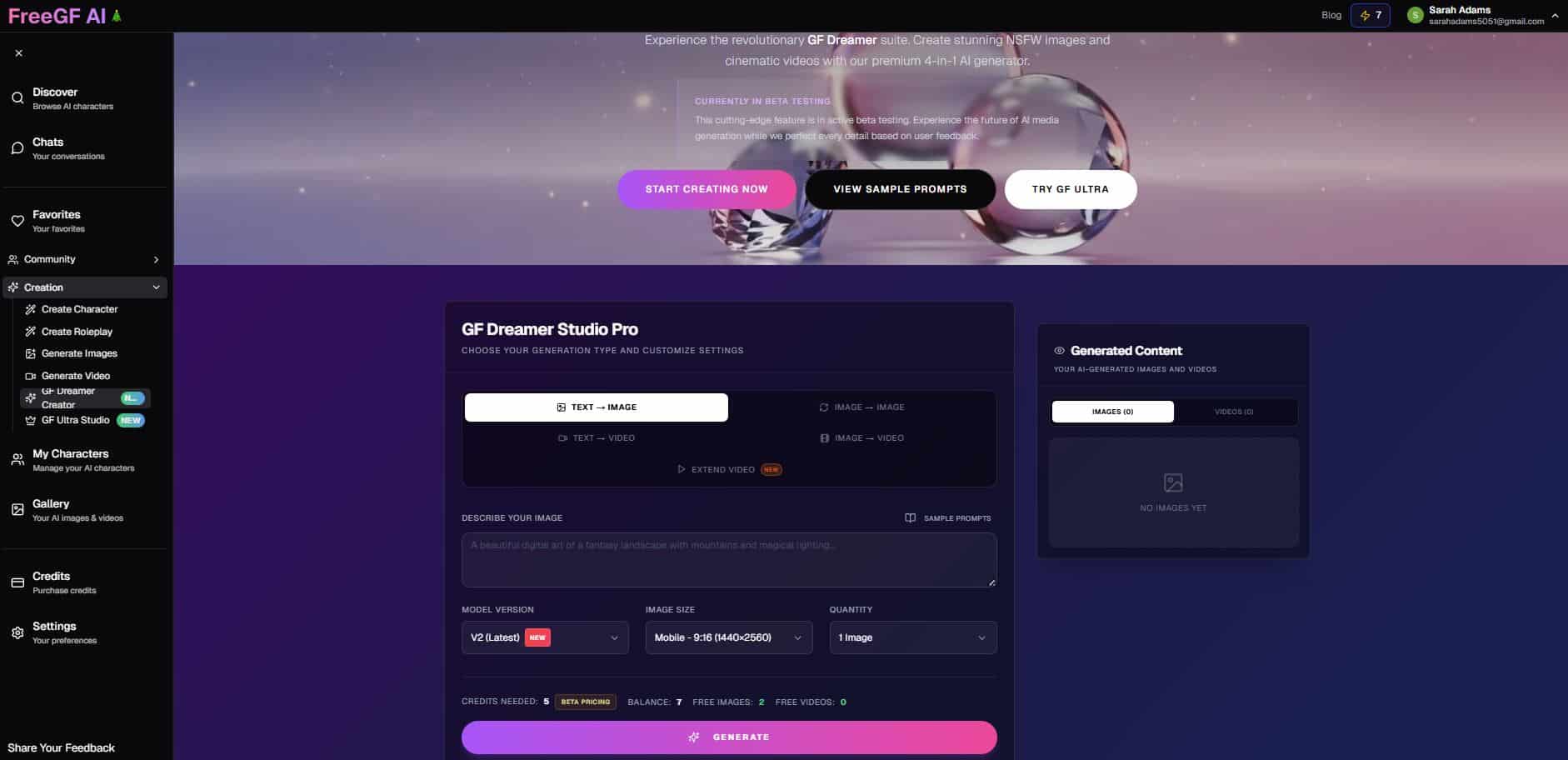 GF dreamer image & video generator