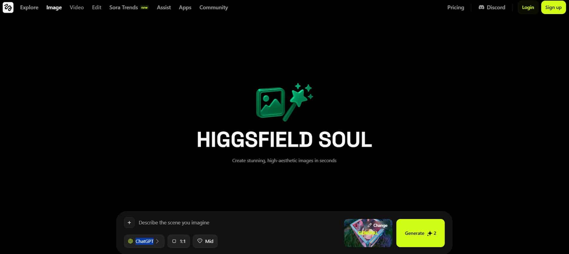 Higgsfield.AI GPT image tool