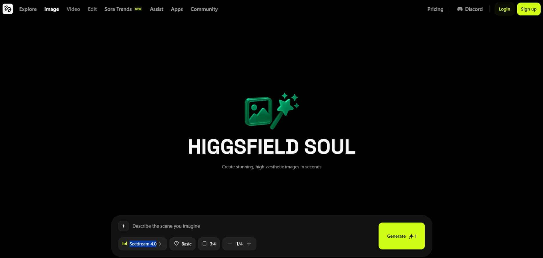 Higgsfield.AI Seedream 4.0 tool