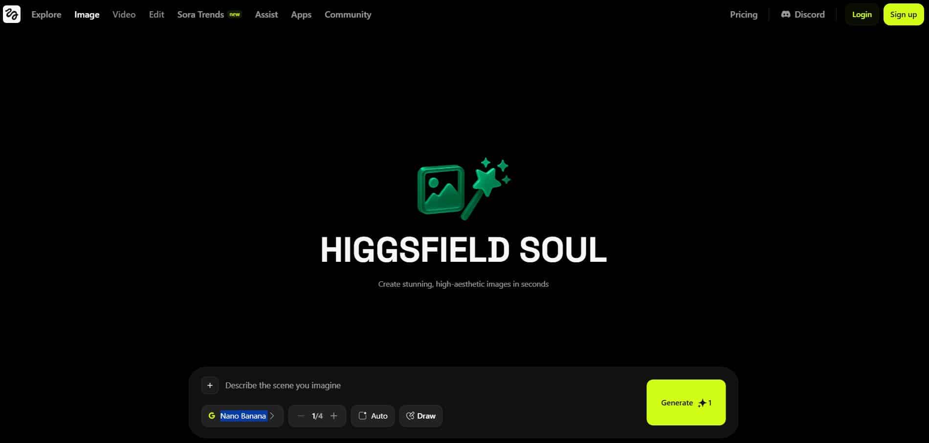 Higgsfield.AI nano banana tool