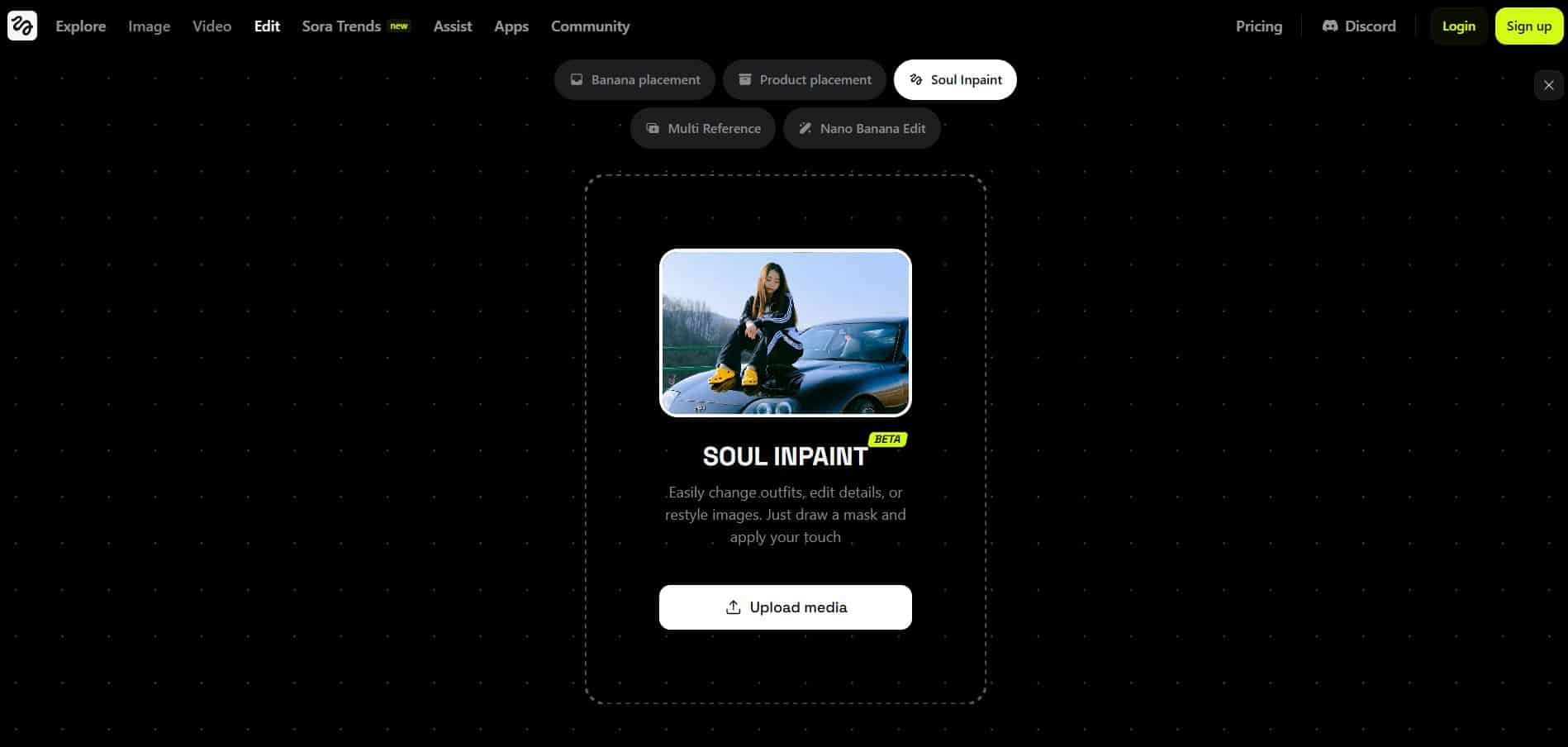 Higgsfield.Ai edit image tool