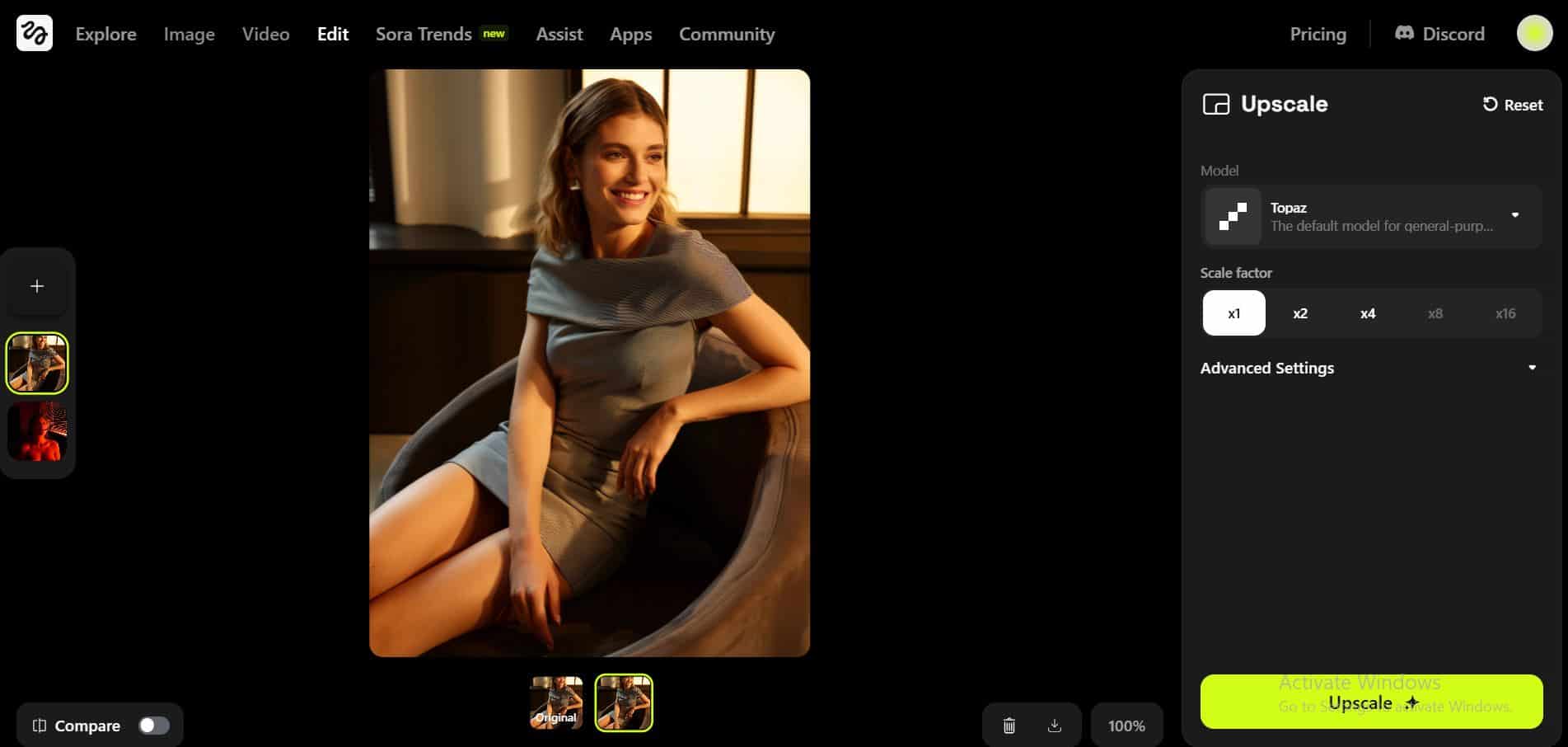 Image upscale example
