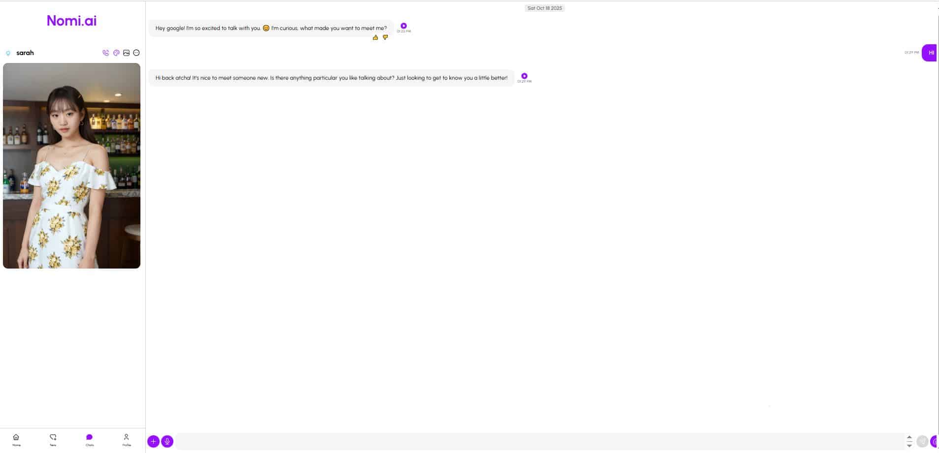 Nomi.AI chat