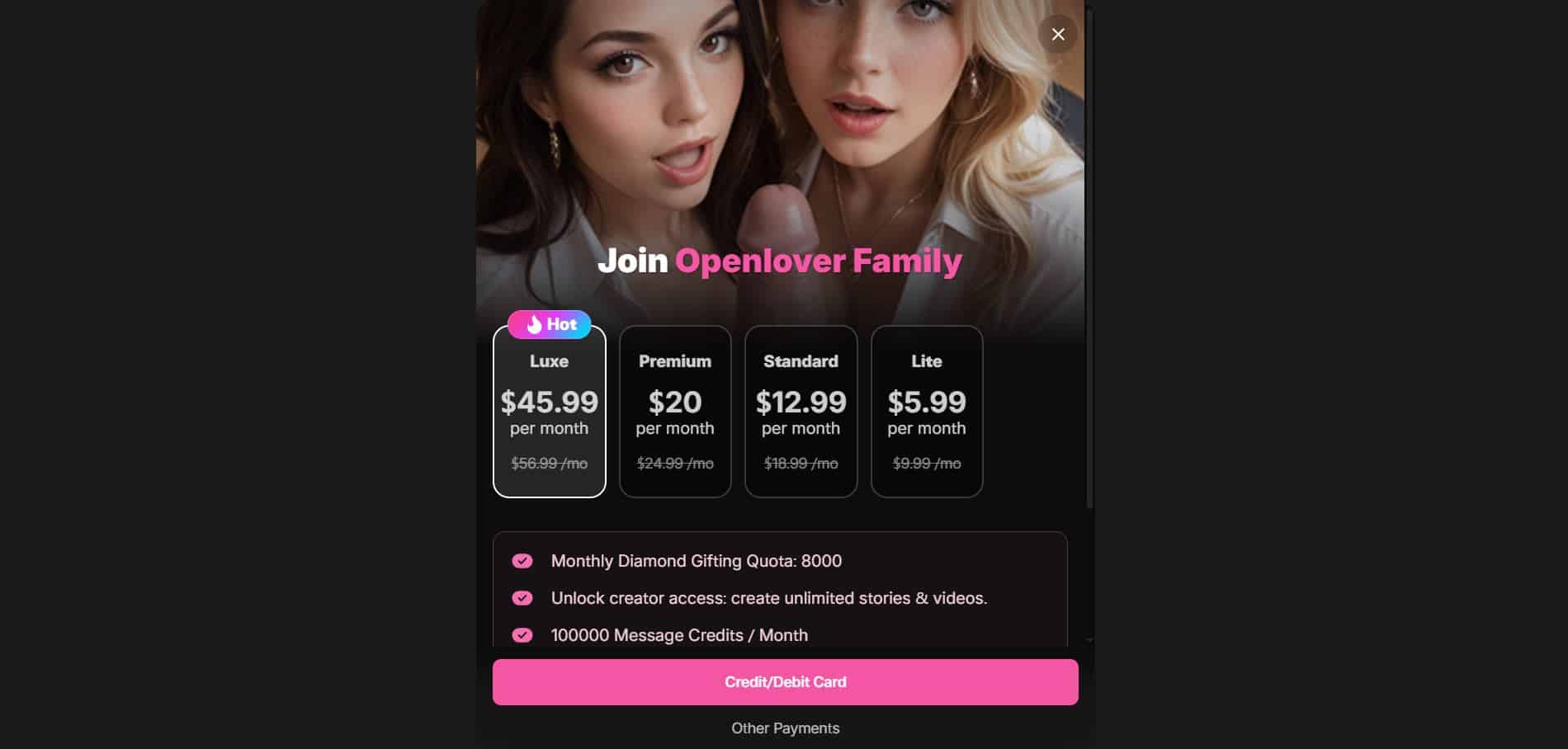 OpenLover AI Pricing