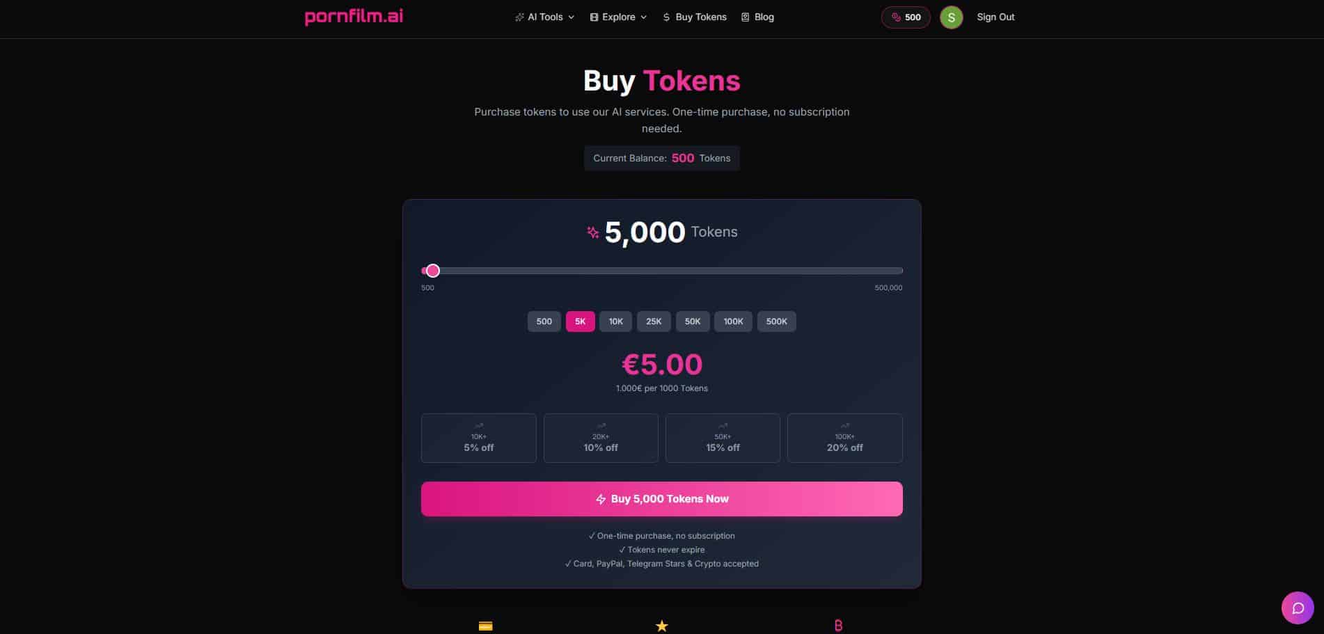 Pornfilm AI pricing