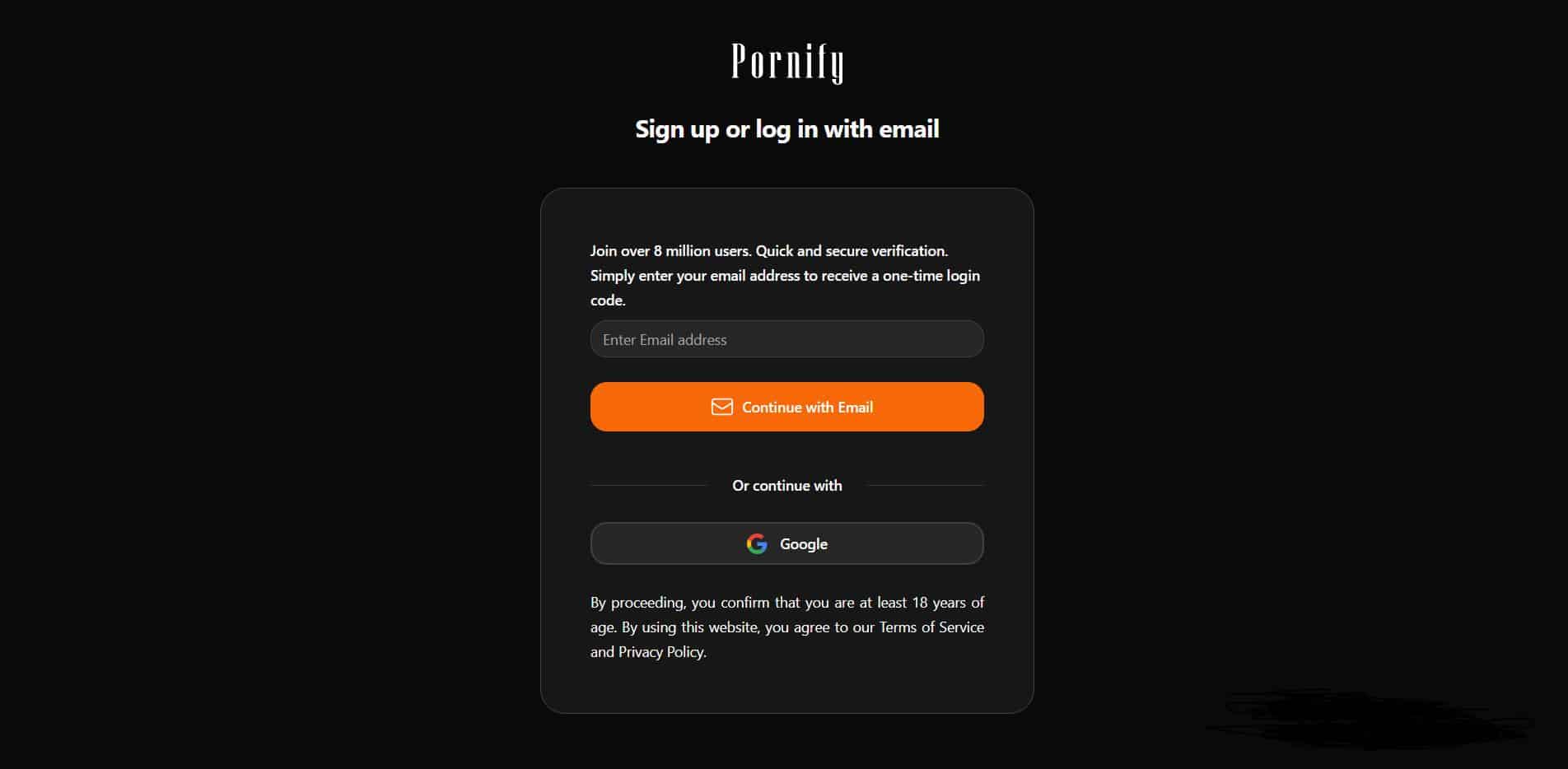 Pornify sing up