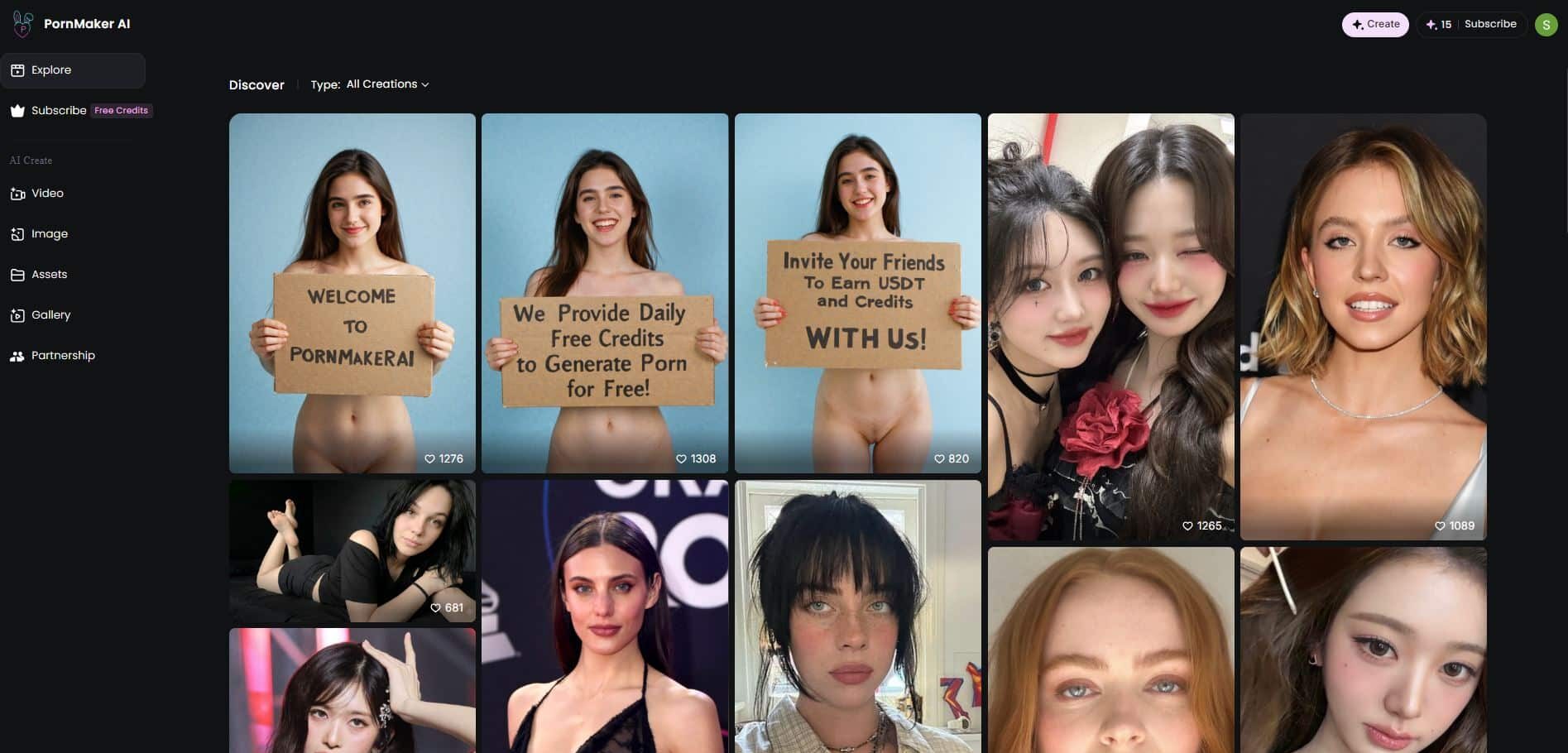 Pornmaker AI User interface and experience