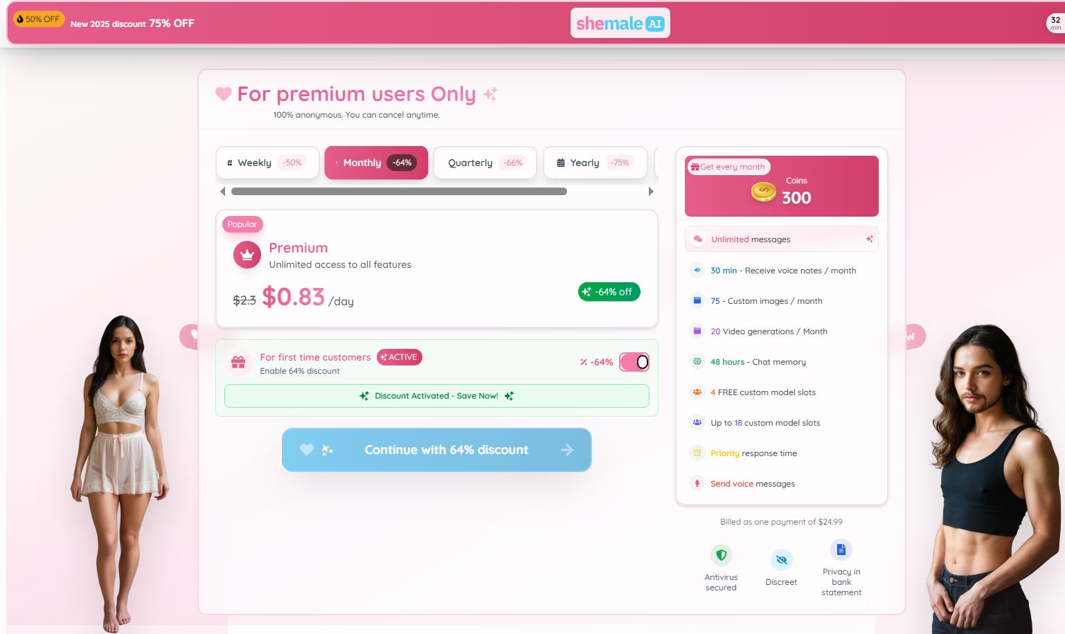 Shemale AI pricing