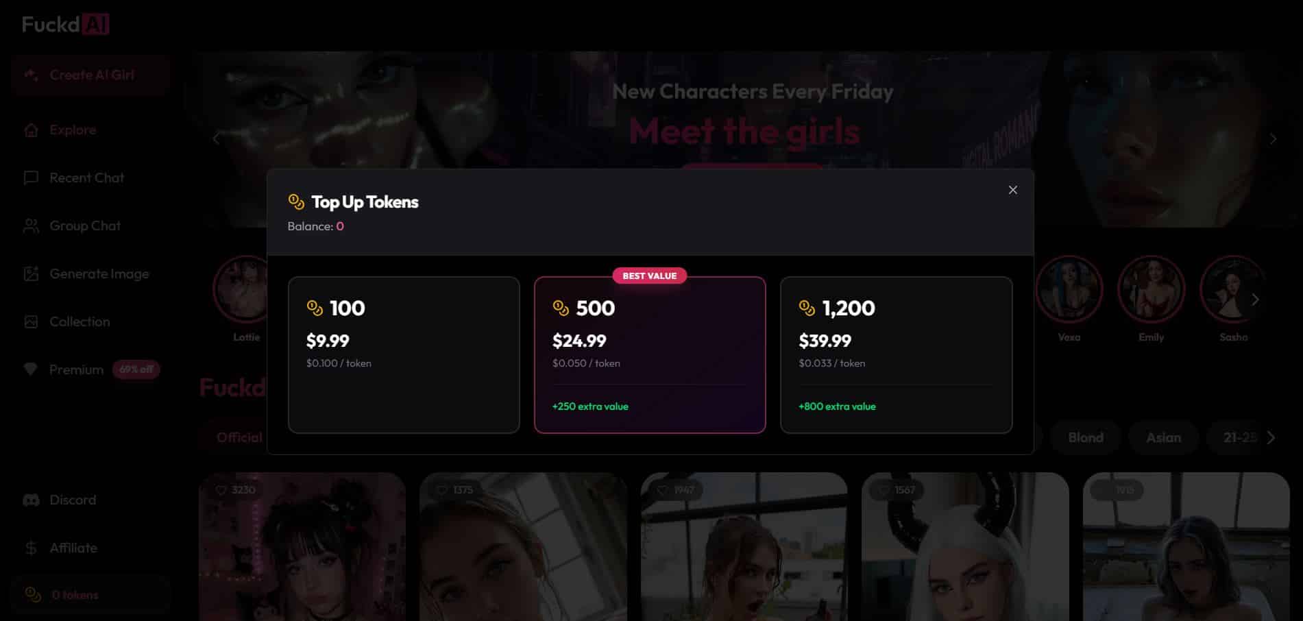 Token based pricing