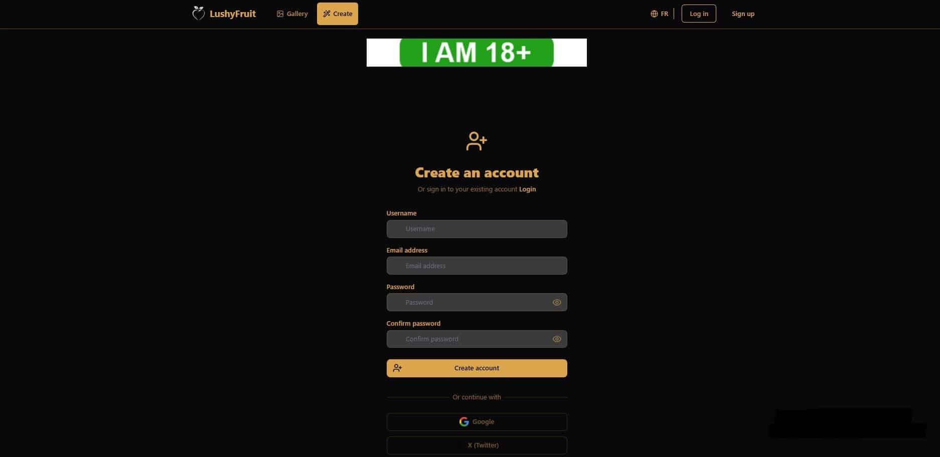 LushyFruit Create an account