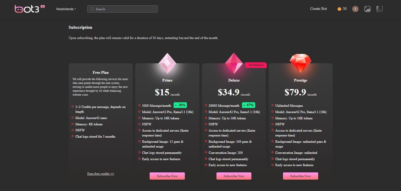 Bot3 Pricing