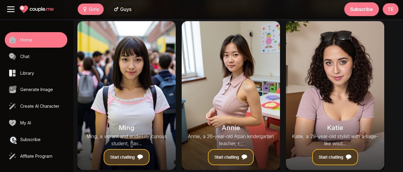 Couple ME user interface