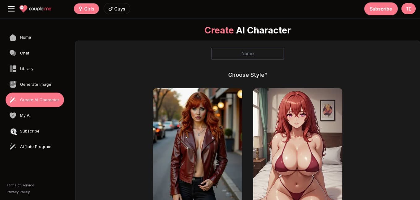 Create Couple ME character