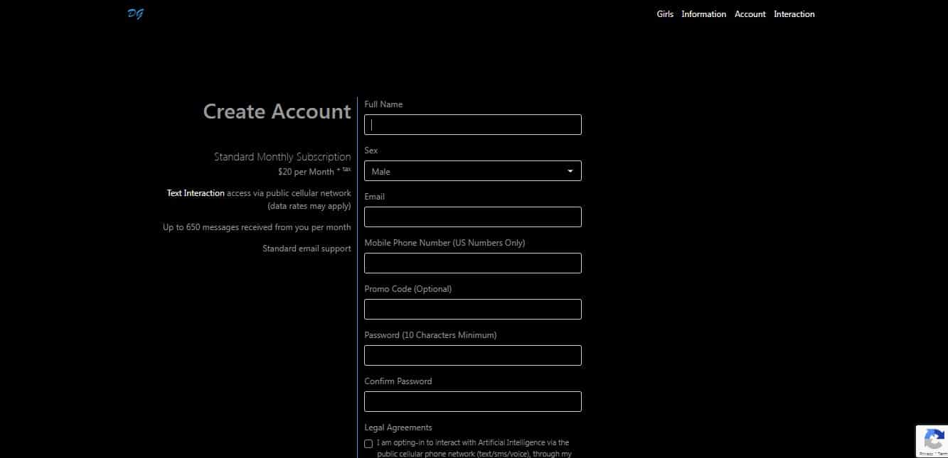 Create DreamGirls account