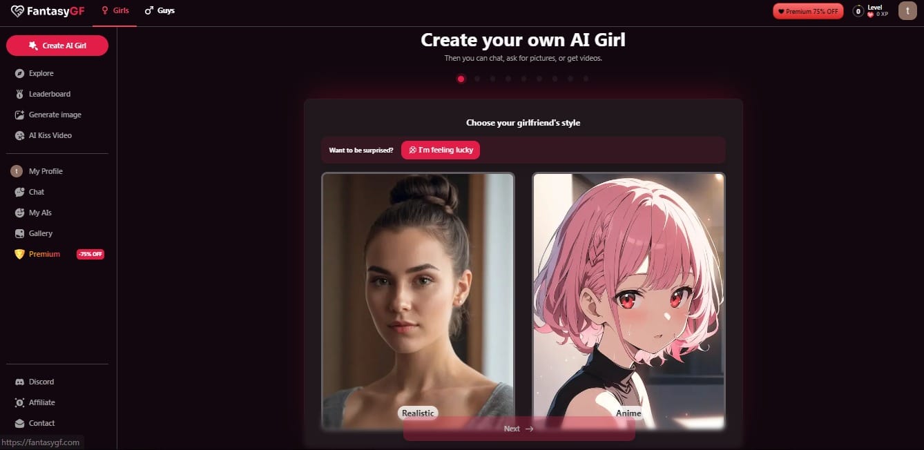 Create FantasyGF AI Girl