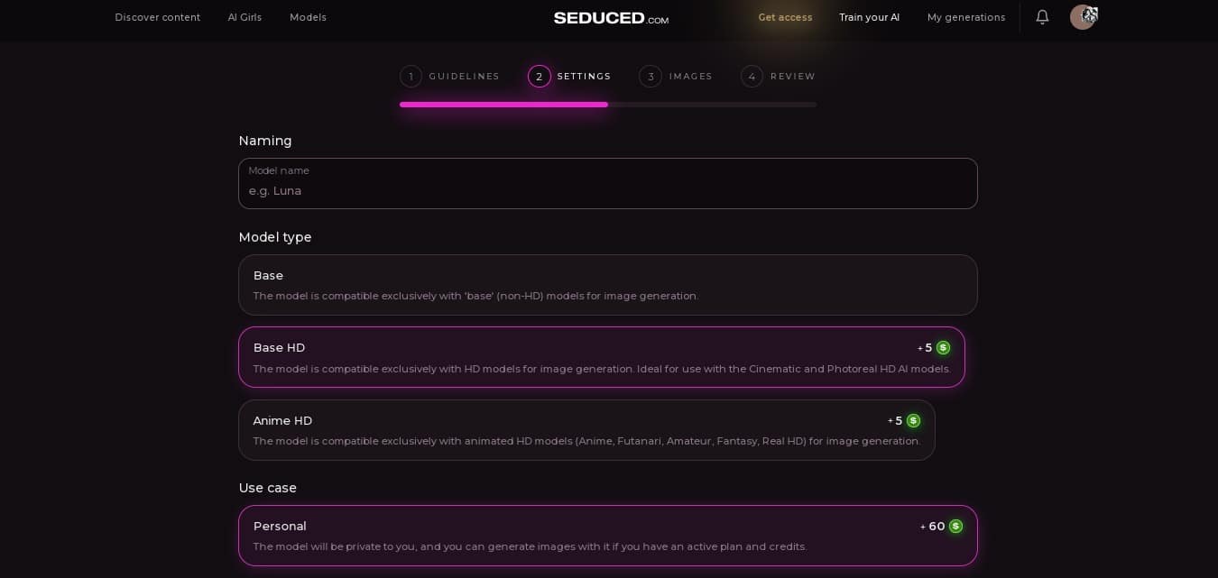 Create NSFW Materials on Seduced AI