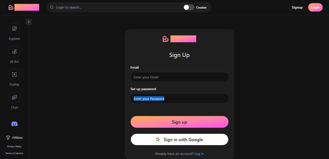 Create Rolemantic AI account