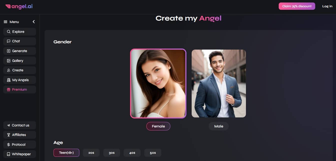 Create girlfriend on Angel AI