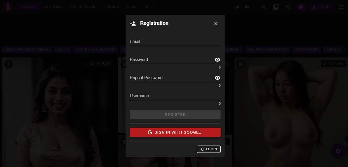 Create iMake Porn account