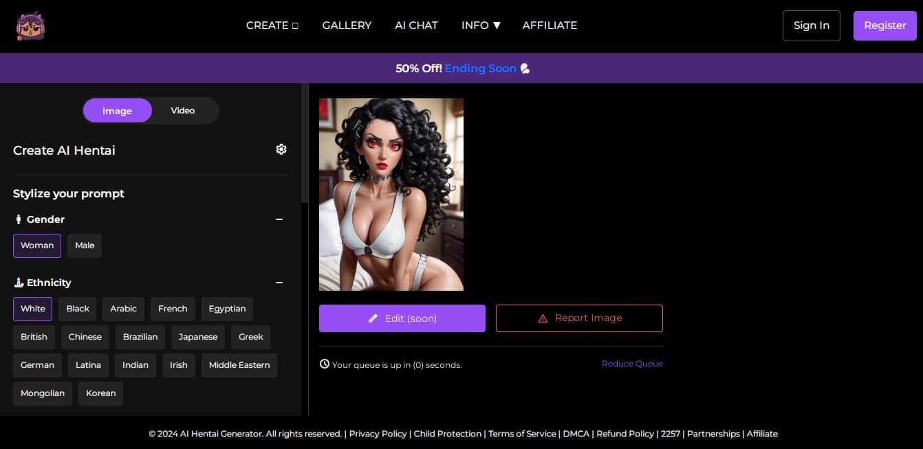 Create photos with AI Hentai Generator