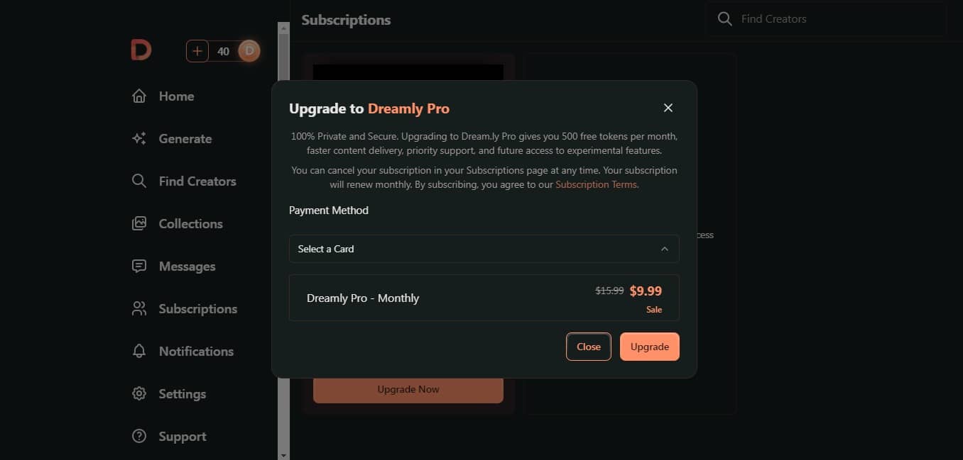 Dreamly pricing