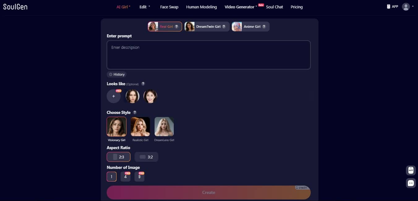 Generate Girls with Soulgen AI
