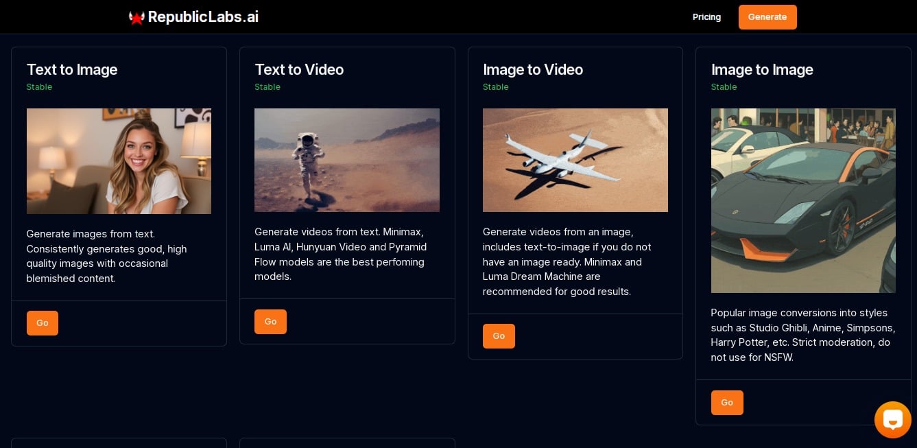 Generate images on RepublicLabs