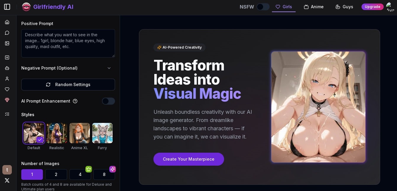 Generating Girlfriendly AI experience