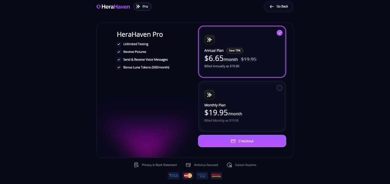 HeraHaven pricing