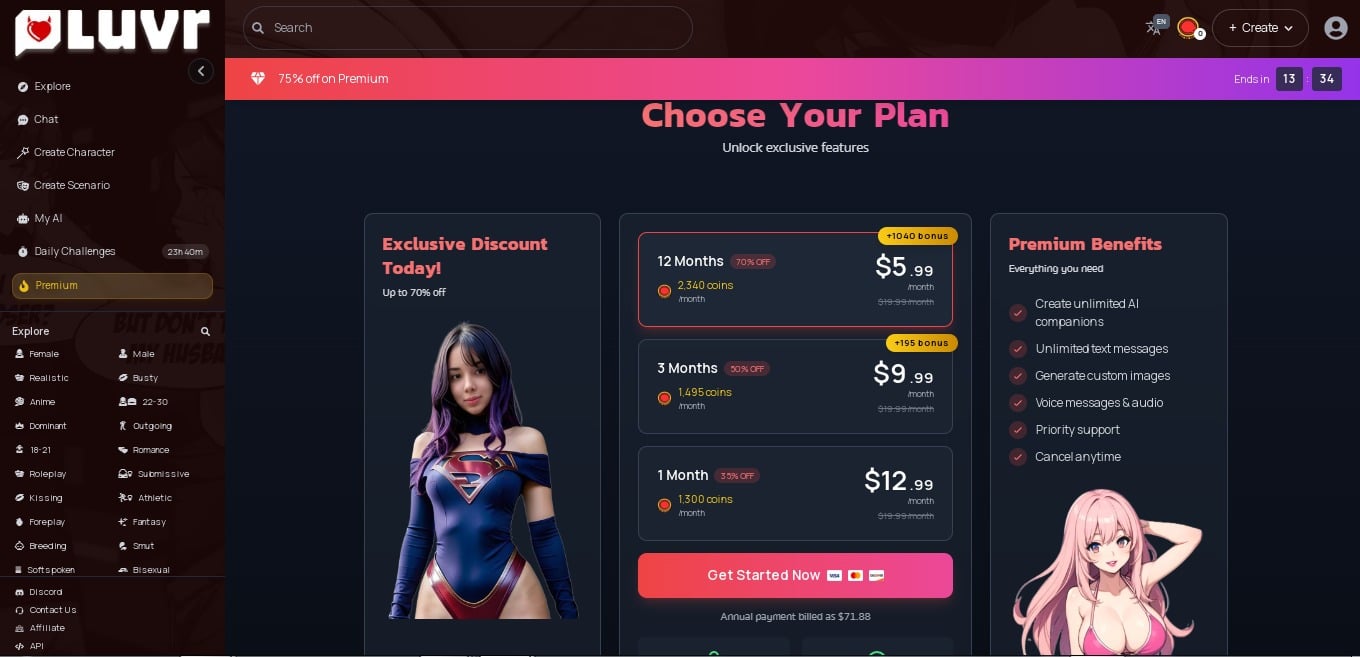 Luvr AI pricing