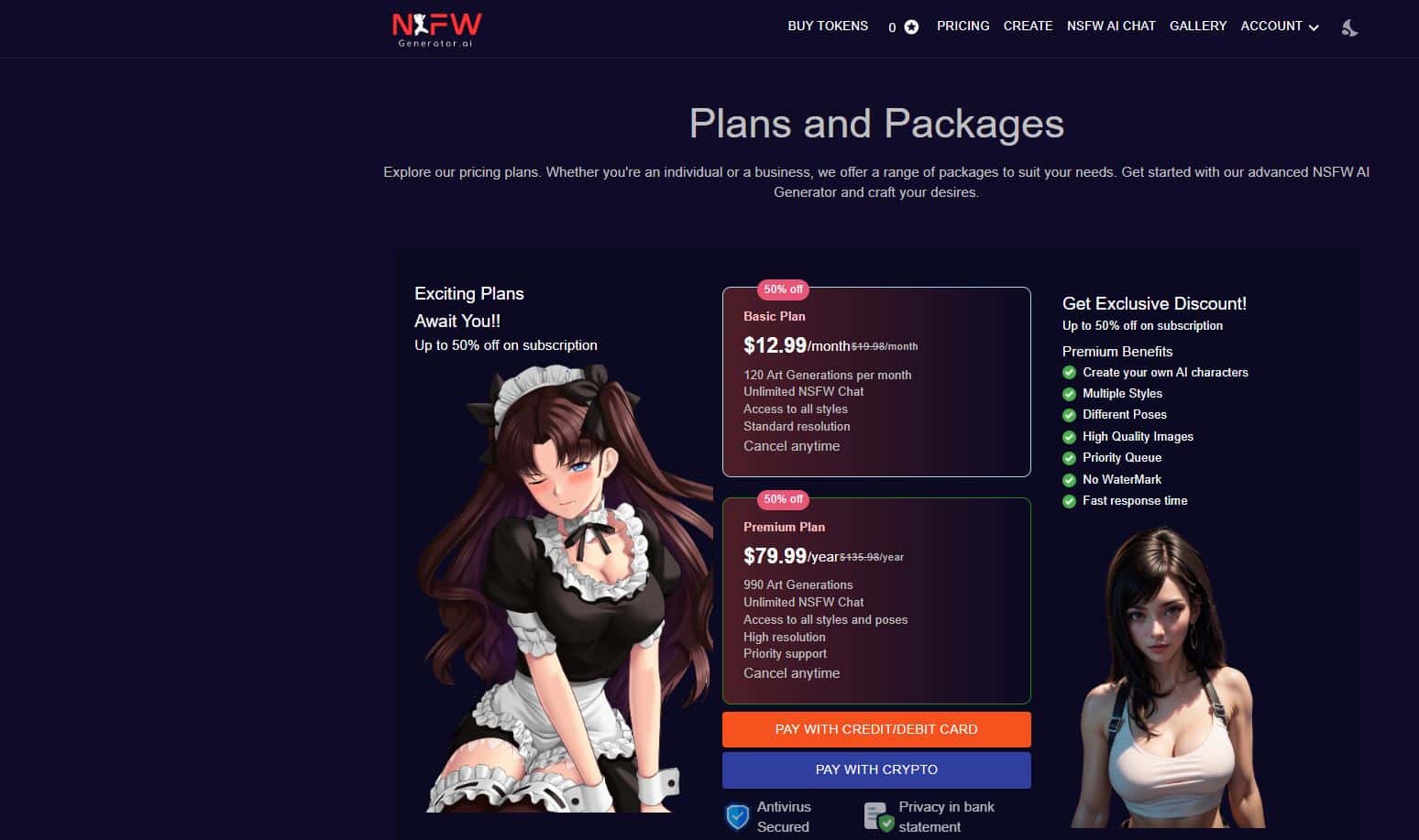 NSFW AI Art pricing