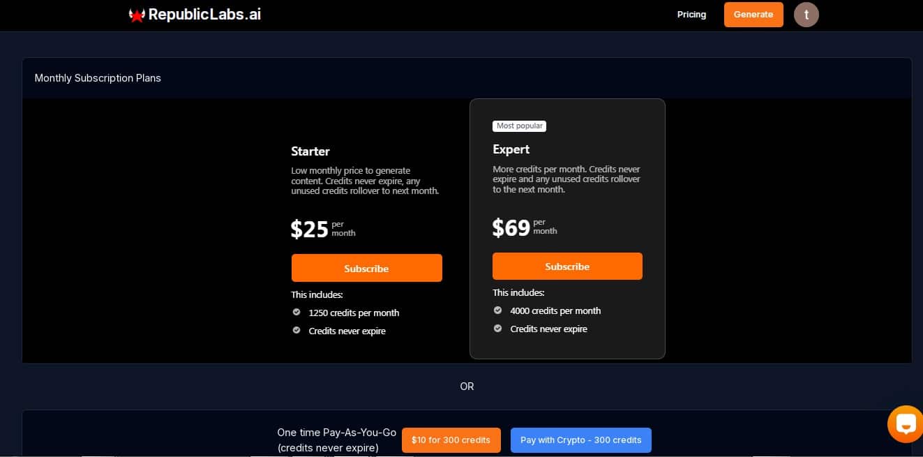 RepublicLabs pricing