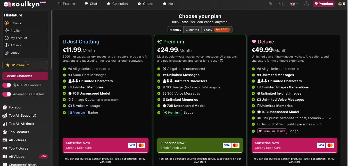 Soulkyn pricing
