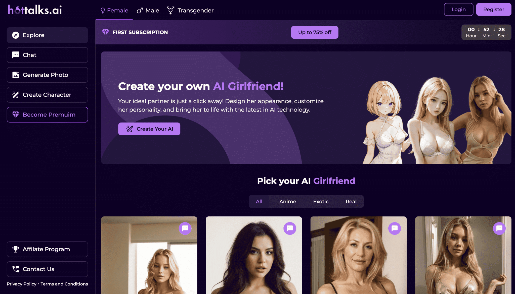 HotTalks.ai Homepage