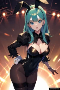 Hentai Bombshell in a Black Bodysuit and Stockings Built to Tempt