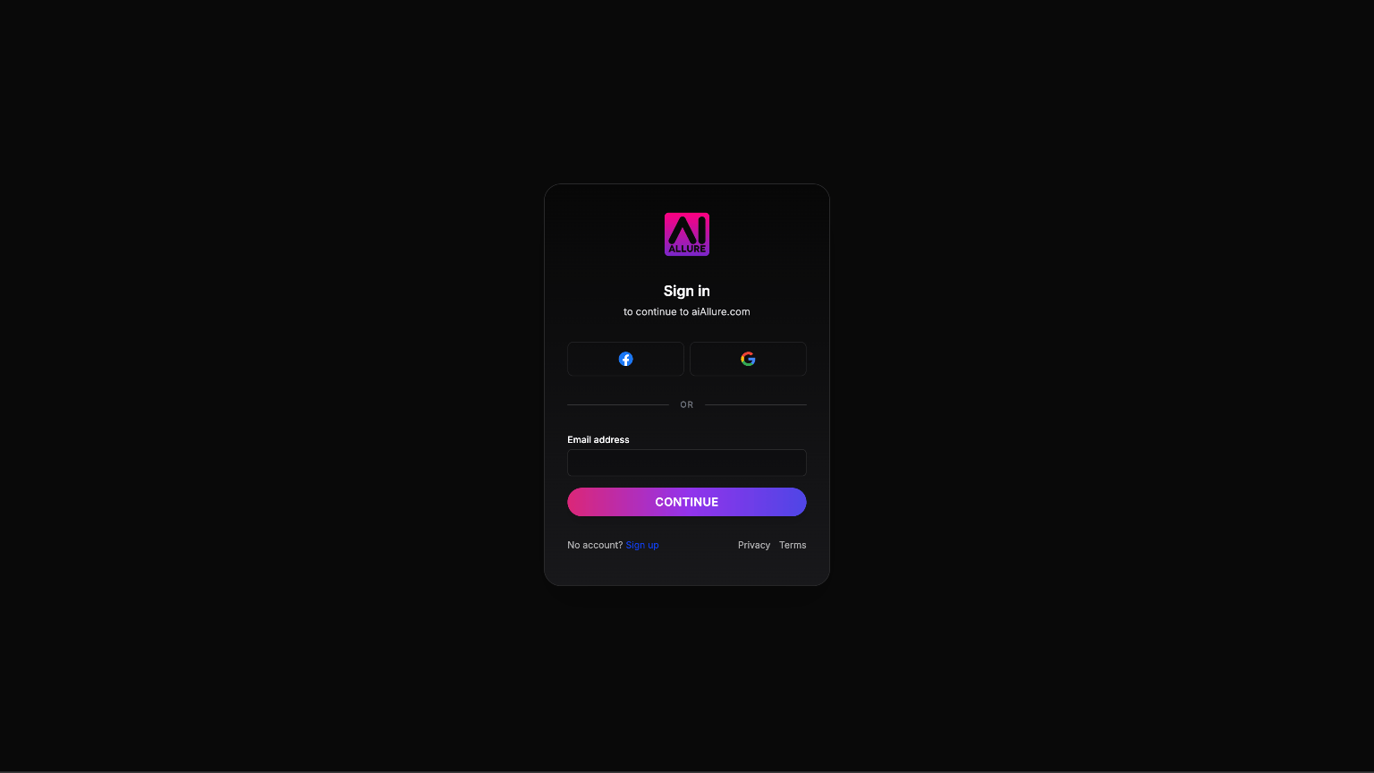 AI Allure sign in