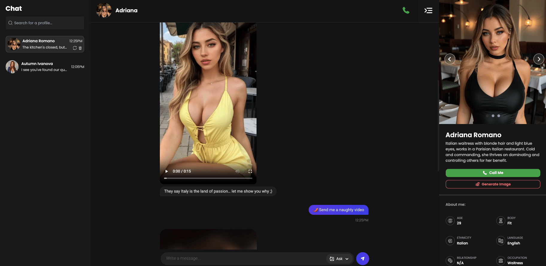AI Character chat